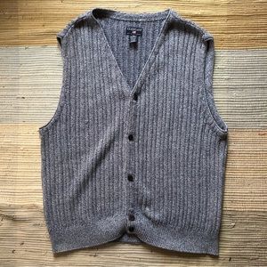 Vintage retro Glengate sweater vest knitted unisex cotton size large